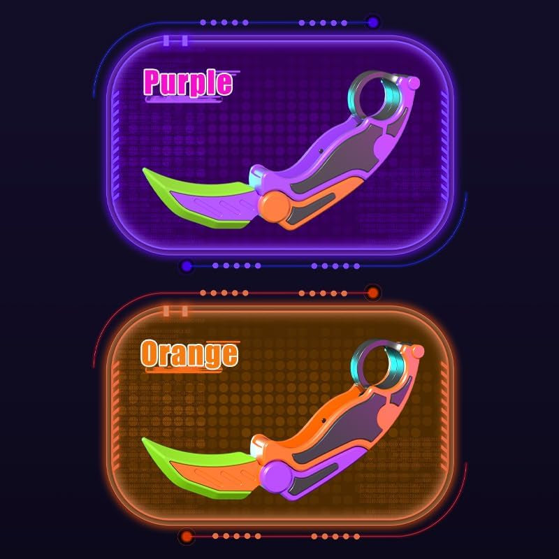 2Pcs Fidget Claw Knife, 3D Gravity Knife Toy, 3D Gravity Plastic, Switchblade, Printed, Printing Knife, Carrot Knife,Sensory Knife Fidget Toys for Kids & Adults, Anxiety Stress Relief Toy