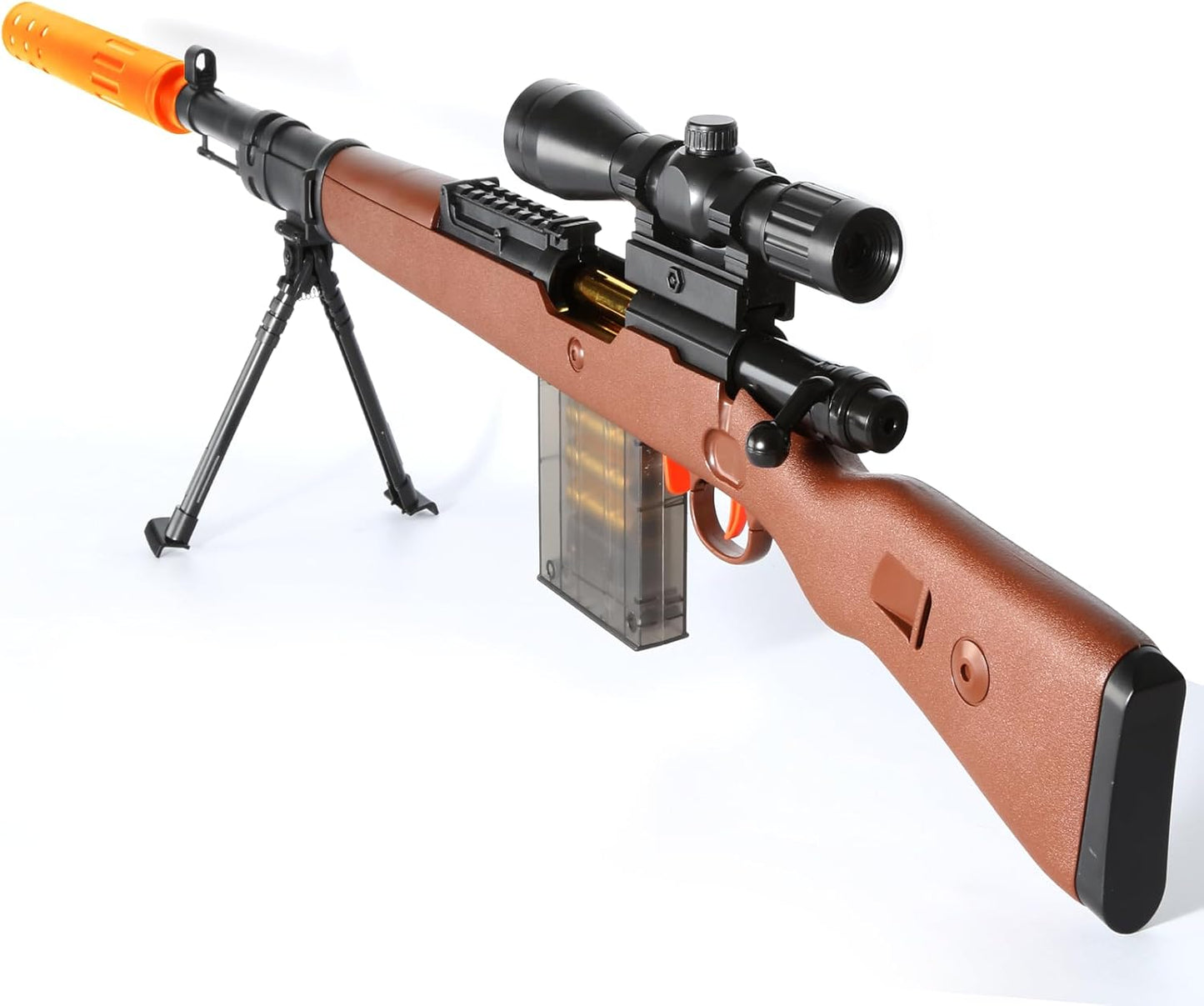 Toy Sniper Rifle Gun with Shell Ejecting Mechanism, Spring-Powered Pump Action, Realistic Design for Outdoor Shooting Games & Collectors, Safe Foam Bullets for Kids Ages 8+