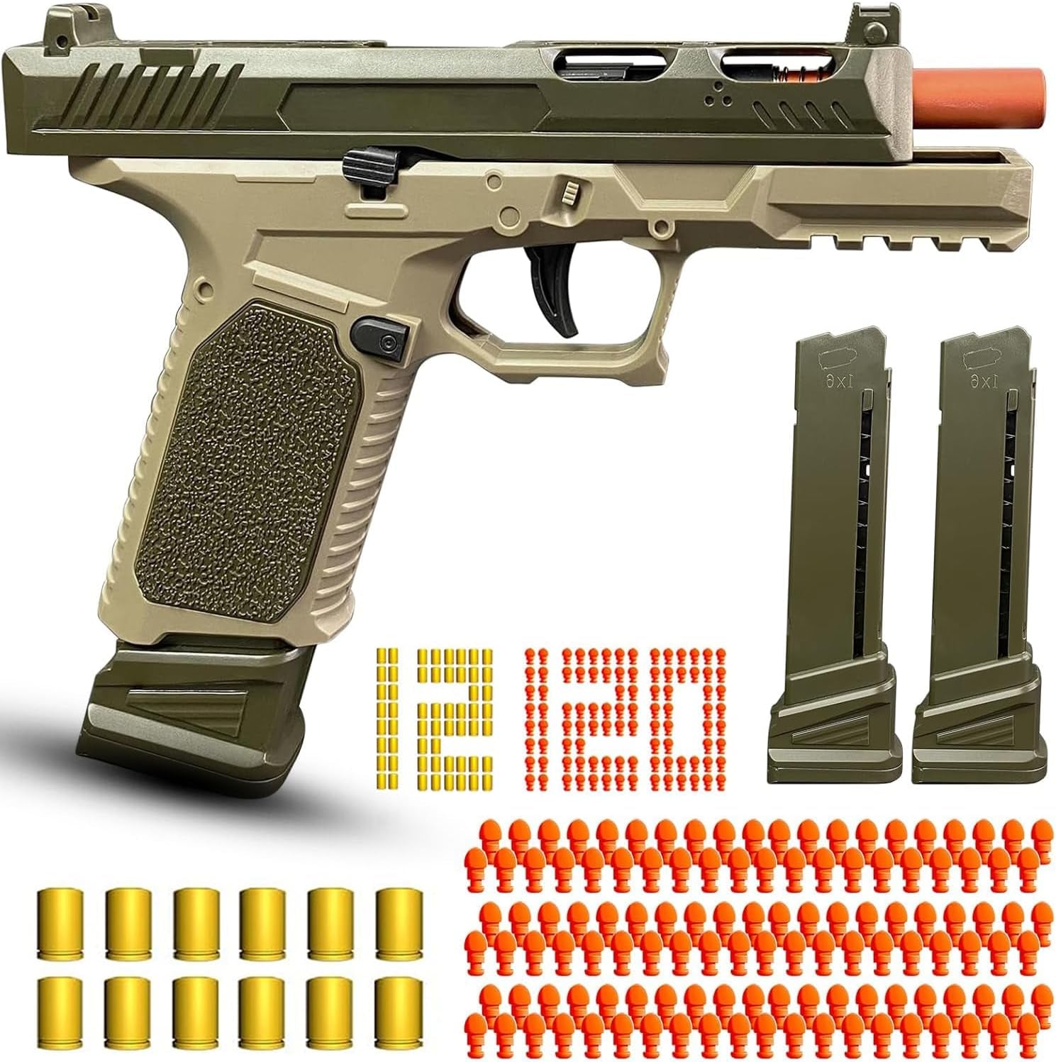 Automatic Shell Ejecting Toy Gun Pistol, Soft Bullet Toy Gun for Boys, Education Model Realistic Toy Pistol Shooting Game Toys Gifts Christmas Birthday for Kids 8+
