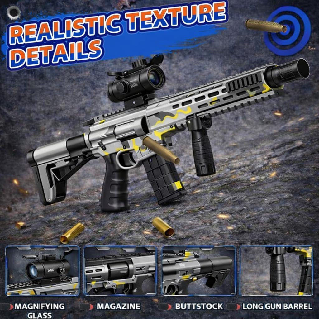 Realistic Toy Foam Blaster Sniper with Scope, Toddler Toy Dart Blaster with 120 Soft Foam Darts, Goggles, Air Pocket Technology Outdoor Game, Easter Basket Stuffers Kids Toys for Ages 8-12 Boys Girls