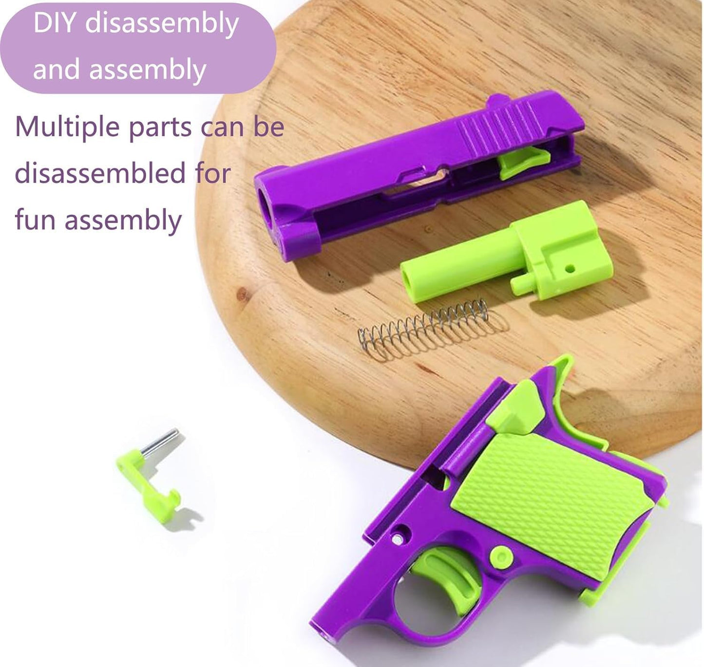 2 Pcs Fidget Gun Toys, Sensory Toys Carrot Knife & Pistol Shaped Fidget Slider, Stress Anxiety Pressure Relief Toy, Perfect Halloween Christmas Birthday Gifts for Autism and ADD Adults, Children, Kids