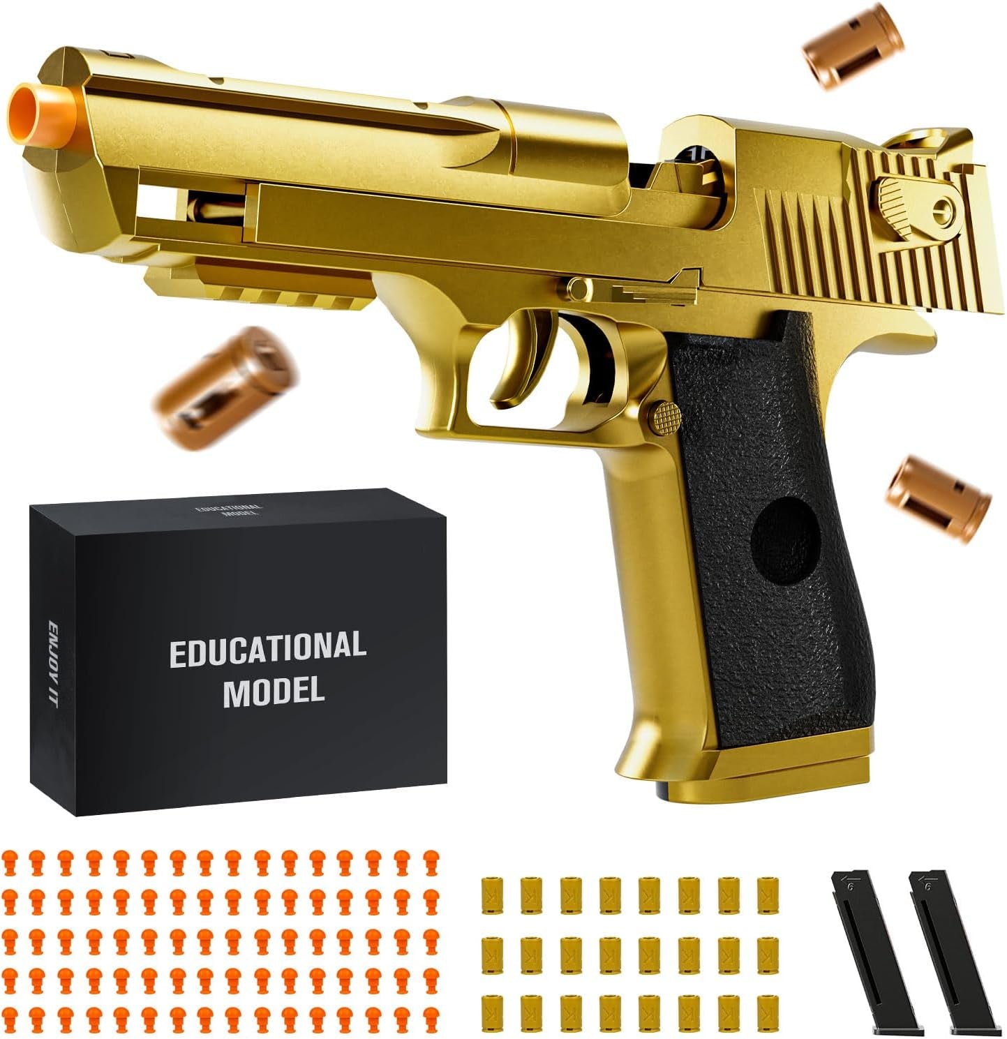 Soft Bullet Toy Gun with Shell Ejection and Semi-Auto Pull-Back Action – Educational Foam Dart Blaster for Boys and Girls Ages 8+, Perfect for Outdoor Shooting Games, Ideal Halloween, Birthday Gift
