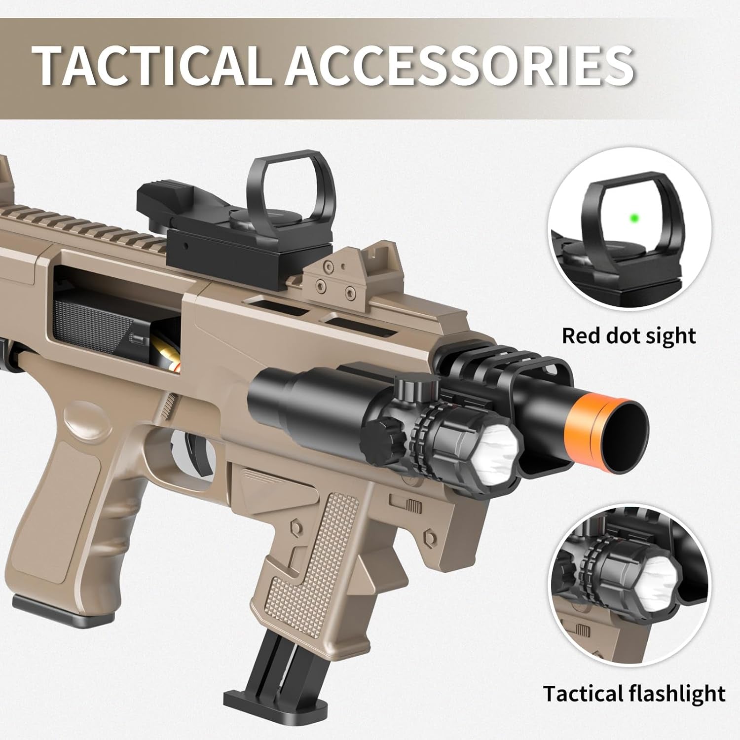 Toy Gun Shell Ejecting Rifle, Soft Bullet Toy Guns with 60 Foam Bullets 40 Shells 3 Clips, Manual Mode, Outdoor Shooting Games Christmas Birthday Gifts