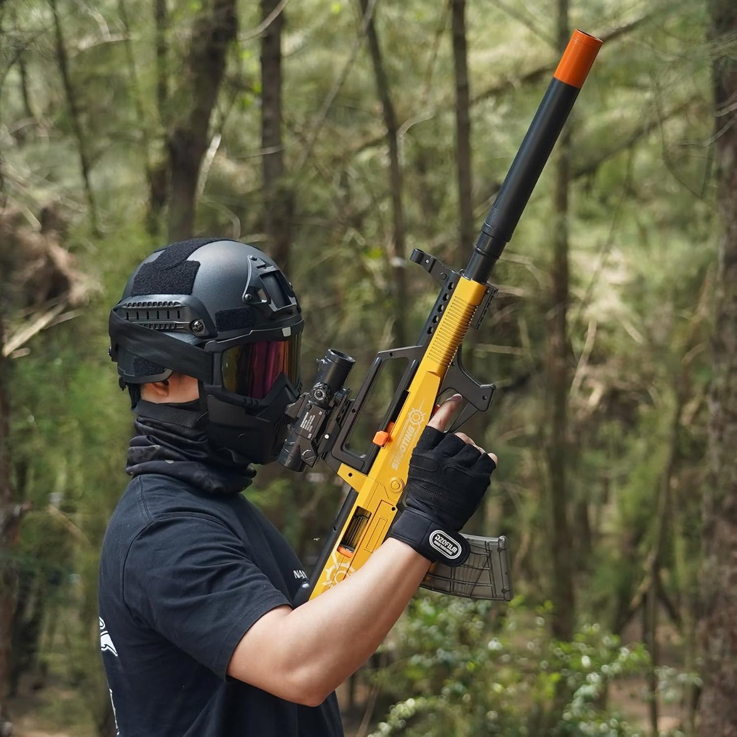 Jellybullet Foam Blaster 721020,  Foam Blaster with Soft Bullets Shell Ejecting, Outdoor Acitivity, Shooting Fun, Age 18+ (Qbgoldz)