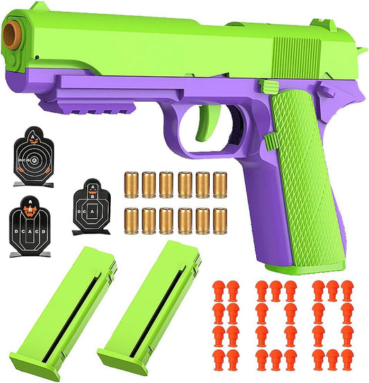 Shell Ejecting Toy Gun, Automatic Pull Back Action Education Model Toy for Kids Gifts