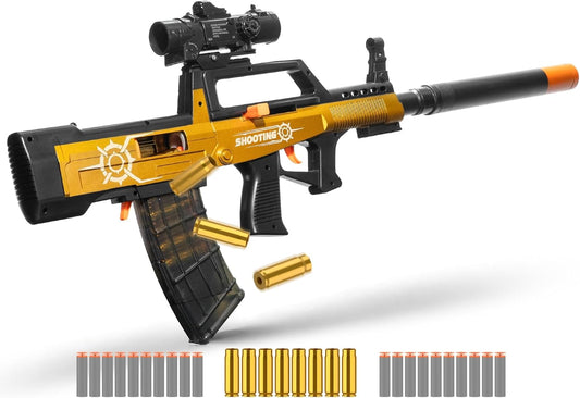 Jellybullet Foam Blaster 721020,  Foam Blaster with Soft Bullets Shell Ejecting, Outdoor Acitivity, Shooting Fun, Age 18+ (Qbgoldz)