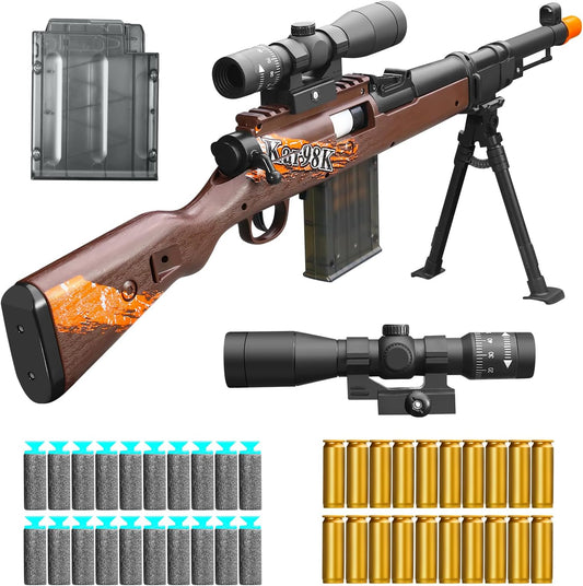 Shell Ejecting Kids with Foam Fake Shotgun Soft Bullet Toy Gun and for Realistic Dart Blaster Shooting Games Boys Birthday for Age8 9 10 12+ Year Old Kid Gift with Scope Sniper Rifle (Grain)