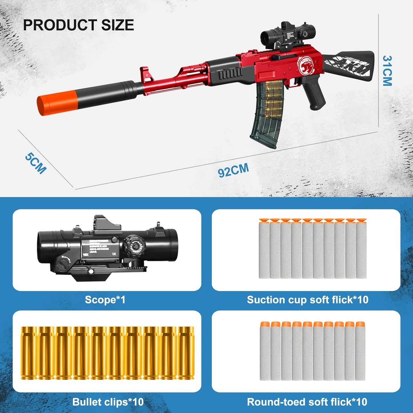 Shell Ejecting Shotgun Foam Blasters Realistic Pellet Soft Bullet Toy Gun Dart Sniper with Scope Rifle Fake Gun Shooting Game for Boys, Girls, Kids, and Adults Birthday Gift Age8-12