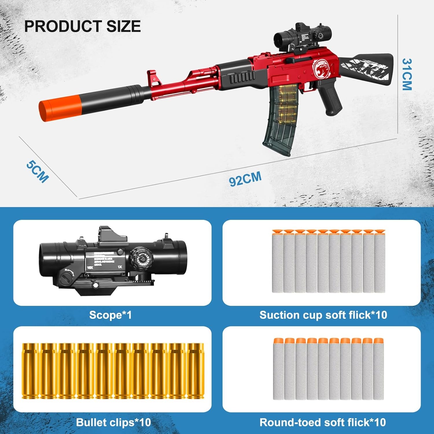 Shell Ejecting Shotgun Foam Blasters Realistic Pellet Soft Bullet Toy Gun Dart Sniper with Scope Rifle Fake Gun Shooting Game for Boys, Girls, Kids, and Adults Birthday Gift Age8-12