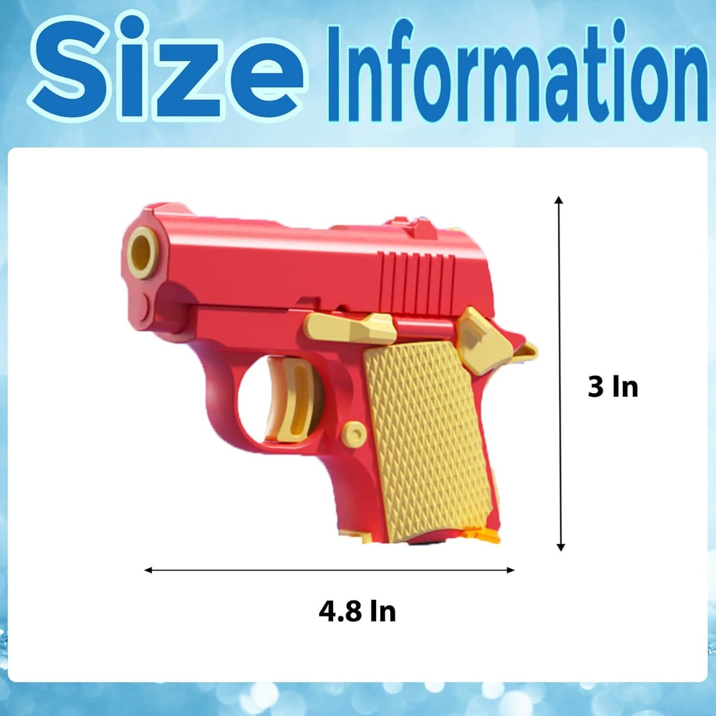 Fidget Gun Toys, Kids Toys for Boys Age 3-5, Prizes for Kids Classroom, Party Favors for Kids, Stress Relief Sensory Fidget Toys for ADHD Anxiety Relief(Red/Yellow)