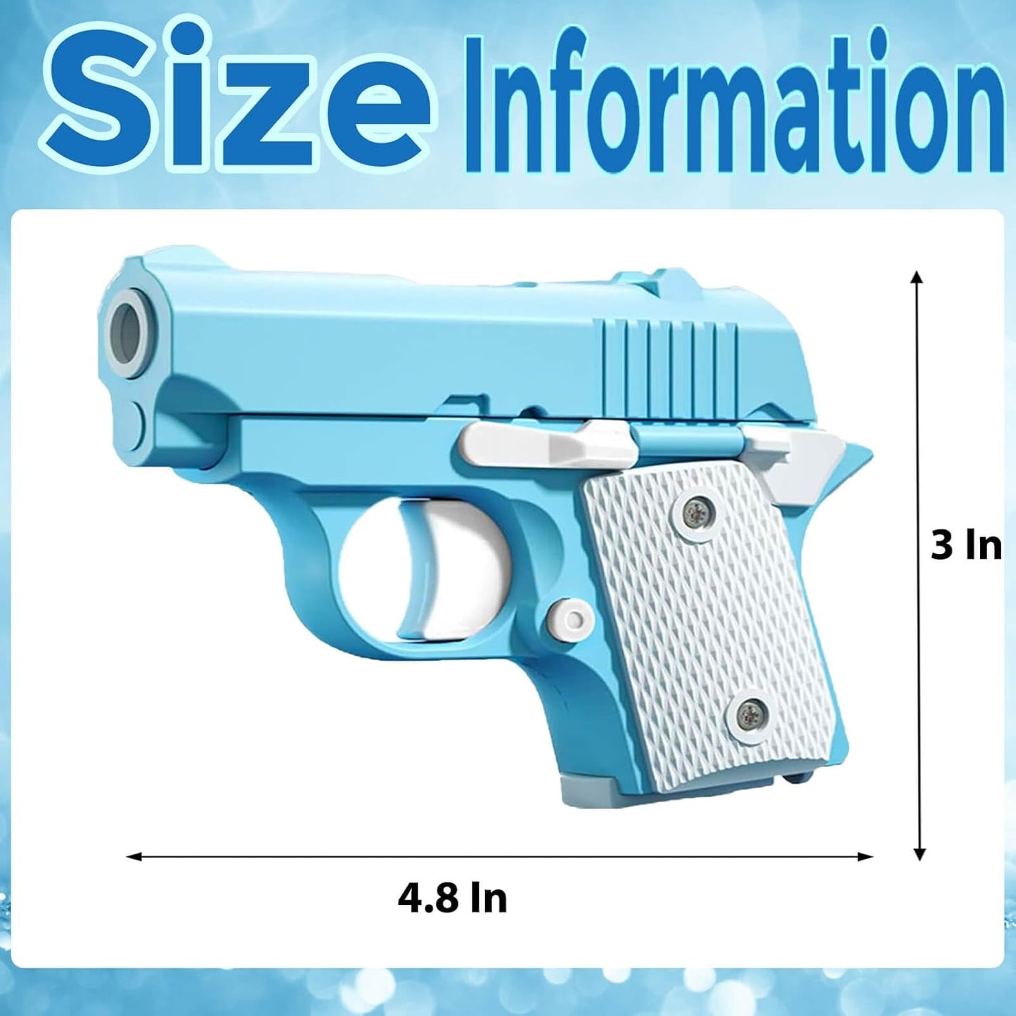 Fidget Gun Toys, Kids Toys for Boys Age 3-8, Prizes for Kids Classroom, Party Favors for Kids, Stress Relief Sensory Fidget Toys for ADHD Anxiety Relief(Blue/White)