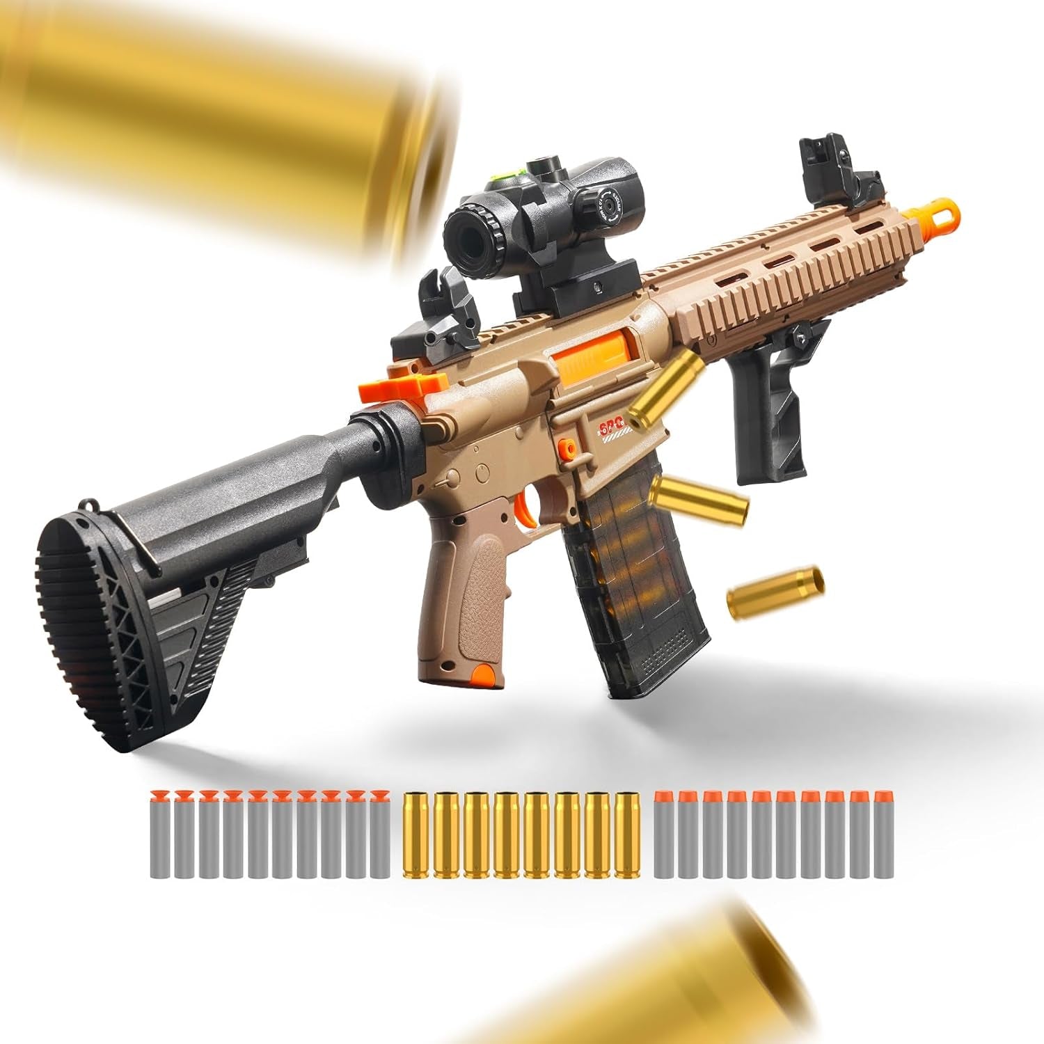Jellybullet Foam Blaster 721041,  Manual Soft Bullets & Shell Ejecting, Nylon Body, Manual Spring Magazine, Outdoor Activities, Ages 18+