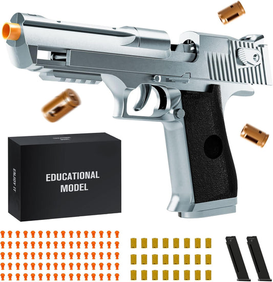 Soft Bullet Toy Gun with Shell Ejection and Semi-Auto Pull-Back Action – Educational Foam Dart Blaster for Boys and Girls Ages 8+, Perfect for Outdoor Shooting Games, Ideal Halloween, Birthday Gift