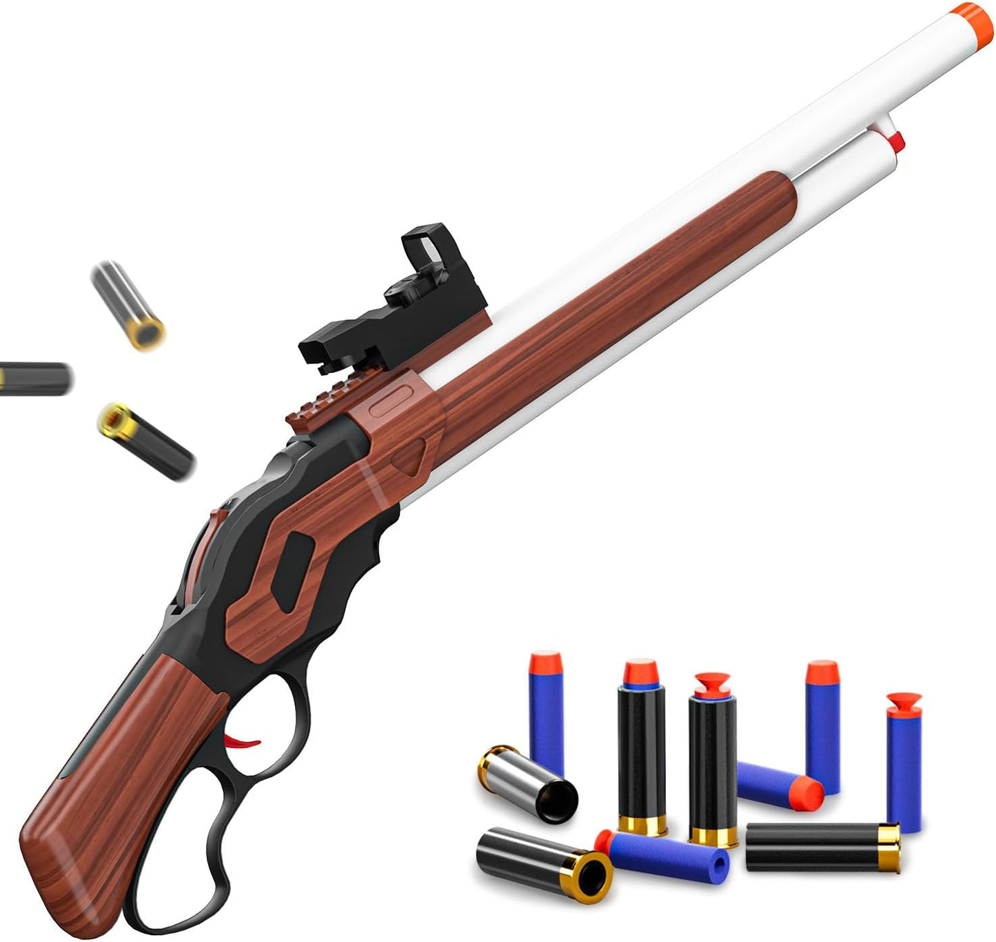 Shell Ejecting Toy Gun (27-Inch),Soft Bullets Toy Shotgun Gun, Lever-Action Design, Perfect as a Birthday-Holiday for 8-12 Year Olds (Brown)