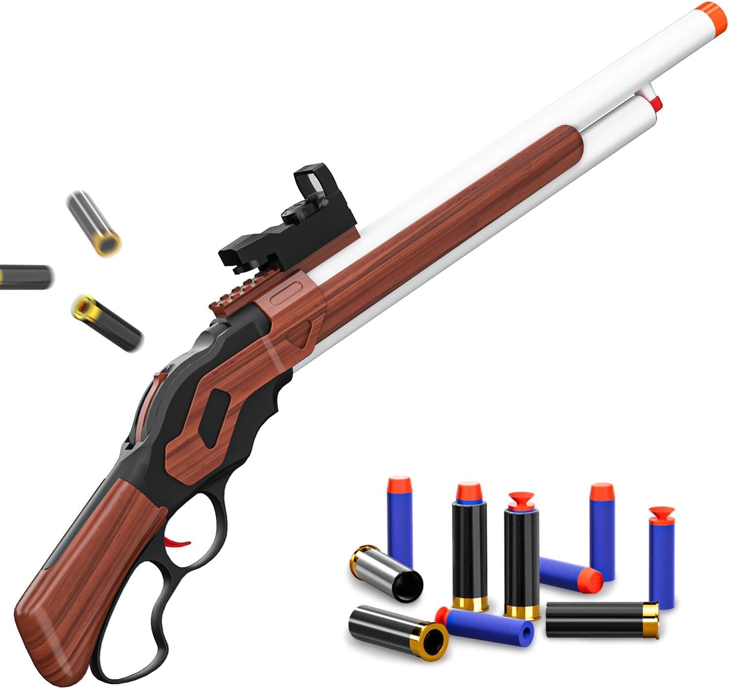 Shell Ejecting Toy Gun (27-Inch),Soft Bullets Toy Shotgun Gun, Lever-Action Design, Perfect as a Birthday-Holiday for 8-12 Year Olds (Brown)