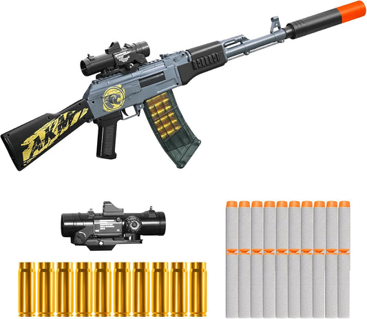 Shell Ejecting Shotgun Foam Blasters Realistic Pellet Soft Bullet Toy Gun Dart Sniper with Scope Rifle Fake Gun Shooting Game for Boys, Girls, Kids, and Adults Birthday Gift Age8-12