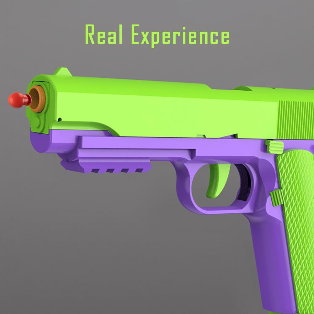 Shell Ejecting Toy Gun, Automatic Pull Back Action Education Model Toy for Kids Gifts