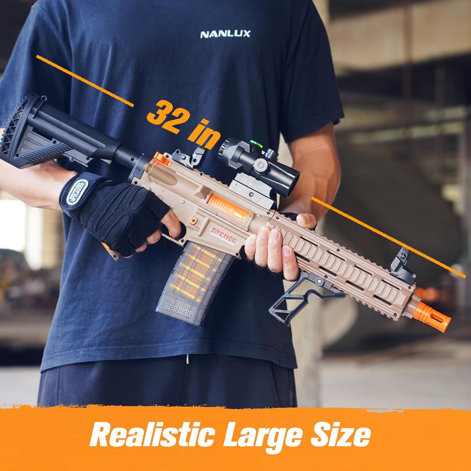 Jellybullet Foam Blaster 721041,  Manual Soft Bullets & Shell Ejecting, Nylon Body, Manual Spring Magazine, Outdoor Activities, Ages 18+