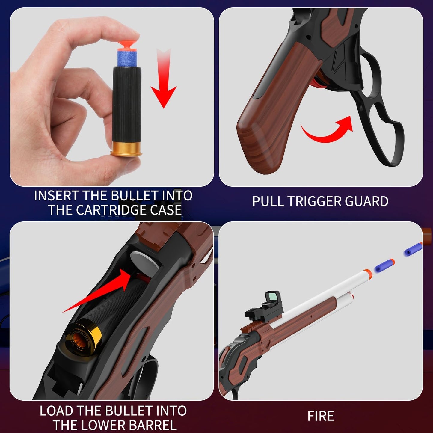 Shell Ejecting Toy Gun (27-Inch),Soft Bullets Toy Shotgun Gun, Lever-Action Design, Perfect as a Birthday-Holiday for 8-12 Year Olds (Brown)
