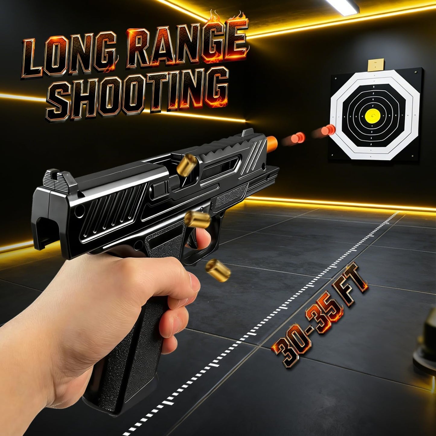 Shell Ejecting Toy Gun Pistol, Soft Bullet Toy Guns for Boys, Kids, Automatic Pull Back Action Toy Pistols, Fun Educational Shooting Game Toys Pretend Play Gun Prop