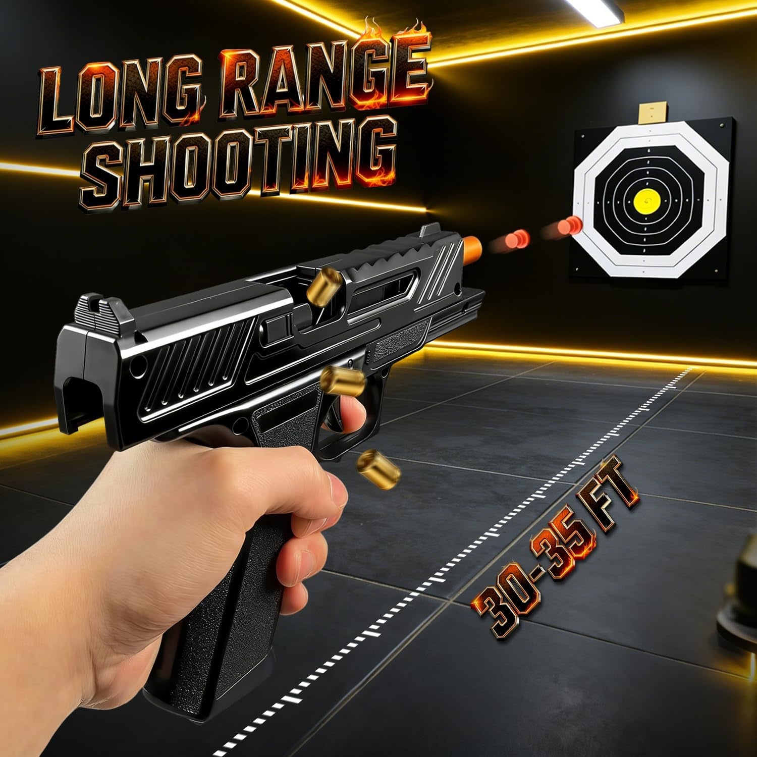 Shell Ejecting Toy Gun Pistol, Soft Bullet Toy Guns for Boys, Kids, Automatic Pull Back Action Toy Pistols, Fun Educational Shooting Game Toys Pretend Play Gun Prop
