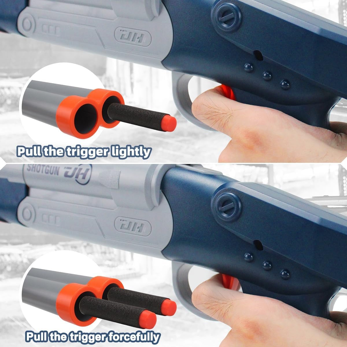 30 Inch Foam Blaster Shotgun with Double Barrel Soft Bullets Gun with Shell Ejecting 2 in 1 Foam Blaster Shotgun with Shell Casings 60 Foams Darts Gift for 14+ Years (1)