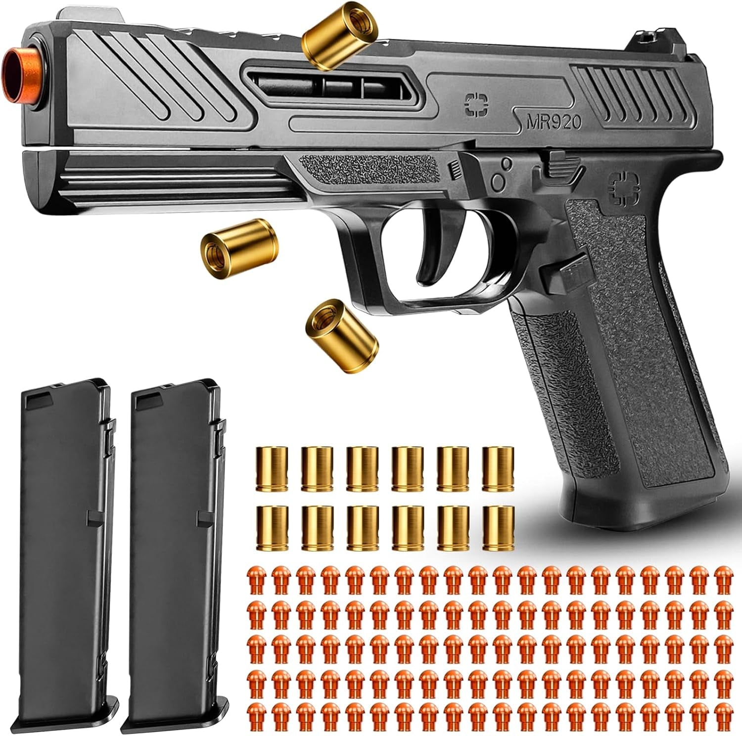 Shell Ejecting Toy Gun Pistol, Soft Bullet Toy Guns for Boys, Kids, Automatic Pull Back Action Toy Pistols, Fun Educational Shooting Game Toys Pretend Play Gun Prop