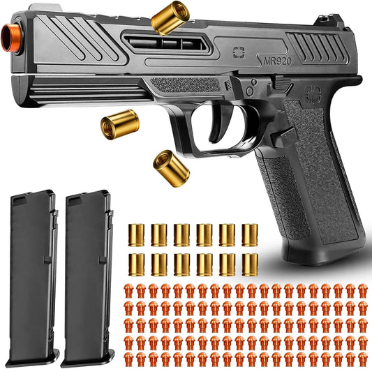Shell Ejecting Toy Gun Pistol, Soft Bullet Toy Guns for Boys, Kids, Automatic Pull Back Action Toy Pistols, Fun Educational Shooting Game Toys Pretend Play Gun Prop