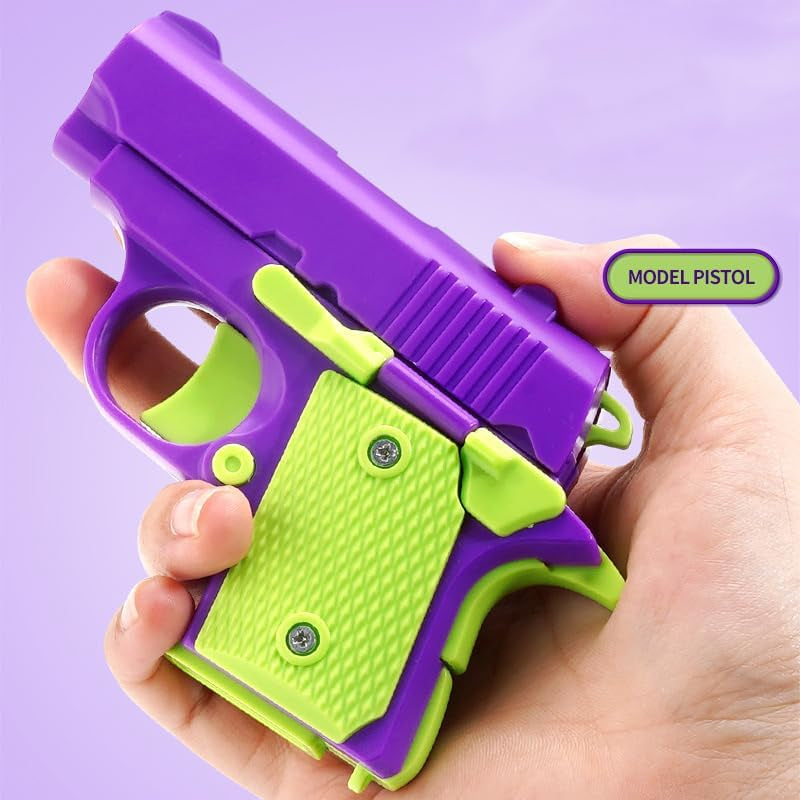 Fidget Gun Toys,Fidget Sensory Toys,Stress Relief for Adults, Suitable for Relieving ADHD, Anxiety, Best Gift for Adults and Kids(Purple/Green)