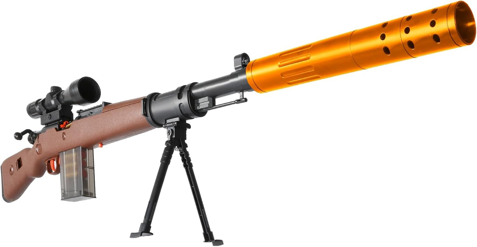 Toy Sniper Rifle Gun with Shell Ejecting Mechanism, Spring-Powered Pump Action, Realistic Design for Outdoor Shooting Games & Collectors, Safe Foam Bullets for Kids Ages 8+