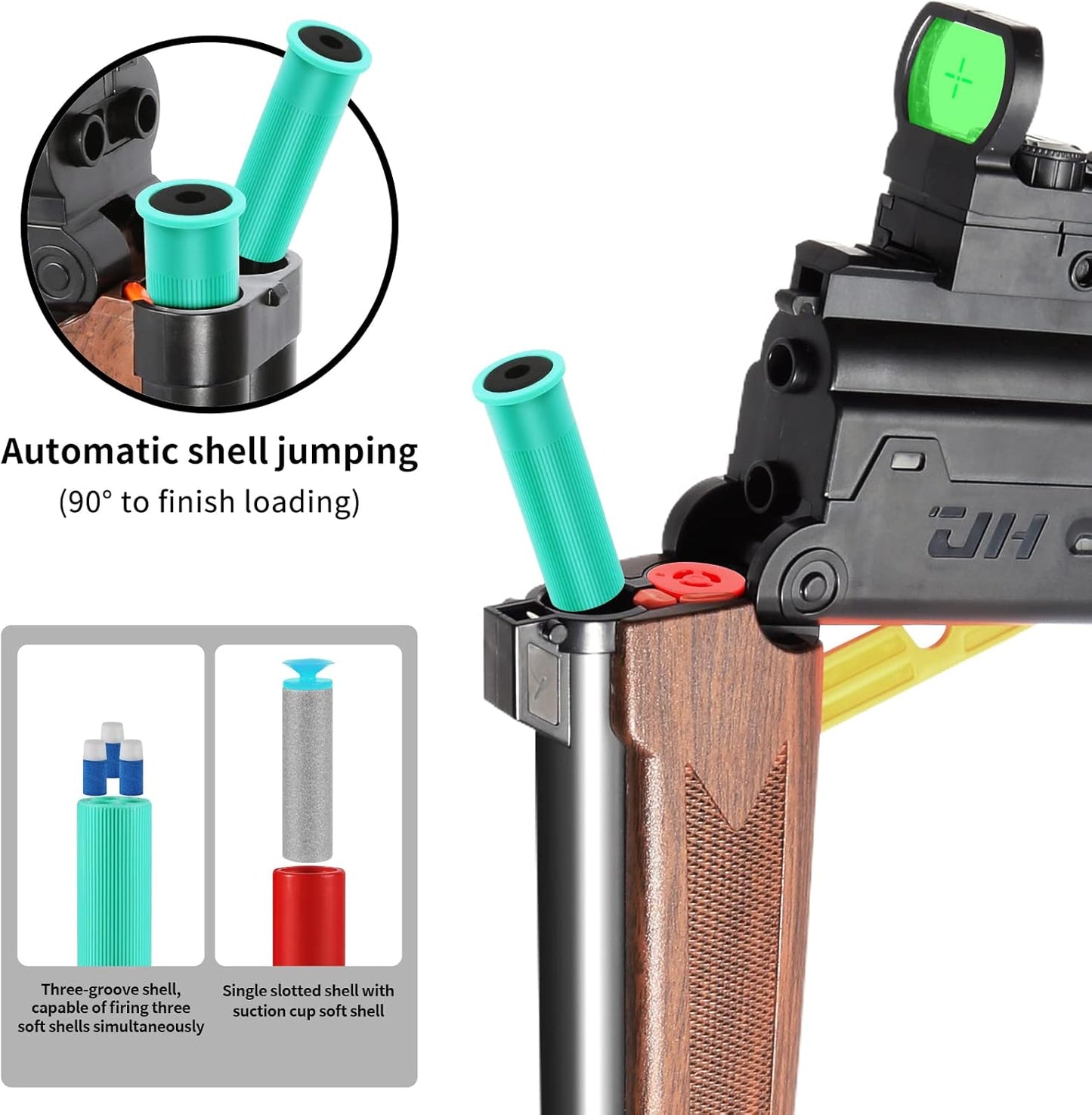 Toy Gun Rifle Long Double Barrel Shotgun Toys(37-Inch), Foam Blasters Toy Gun Shell Ejection Toy with Scope, Toy Guns for Ages 6 7 8-14+ Boys