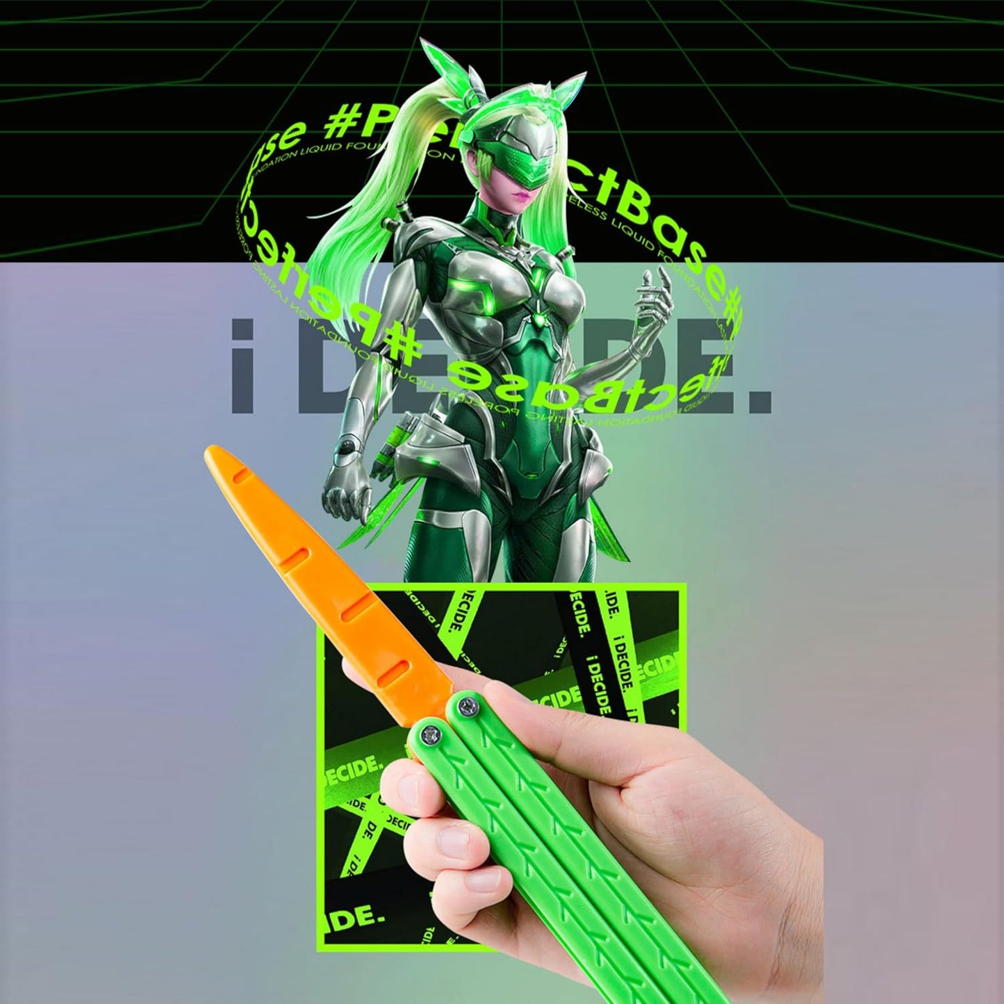 Carrot Knife Butterfly Knife Decompression Toy Butterfly Knife Practice Prop (Big+Small)