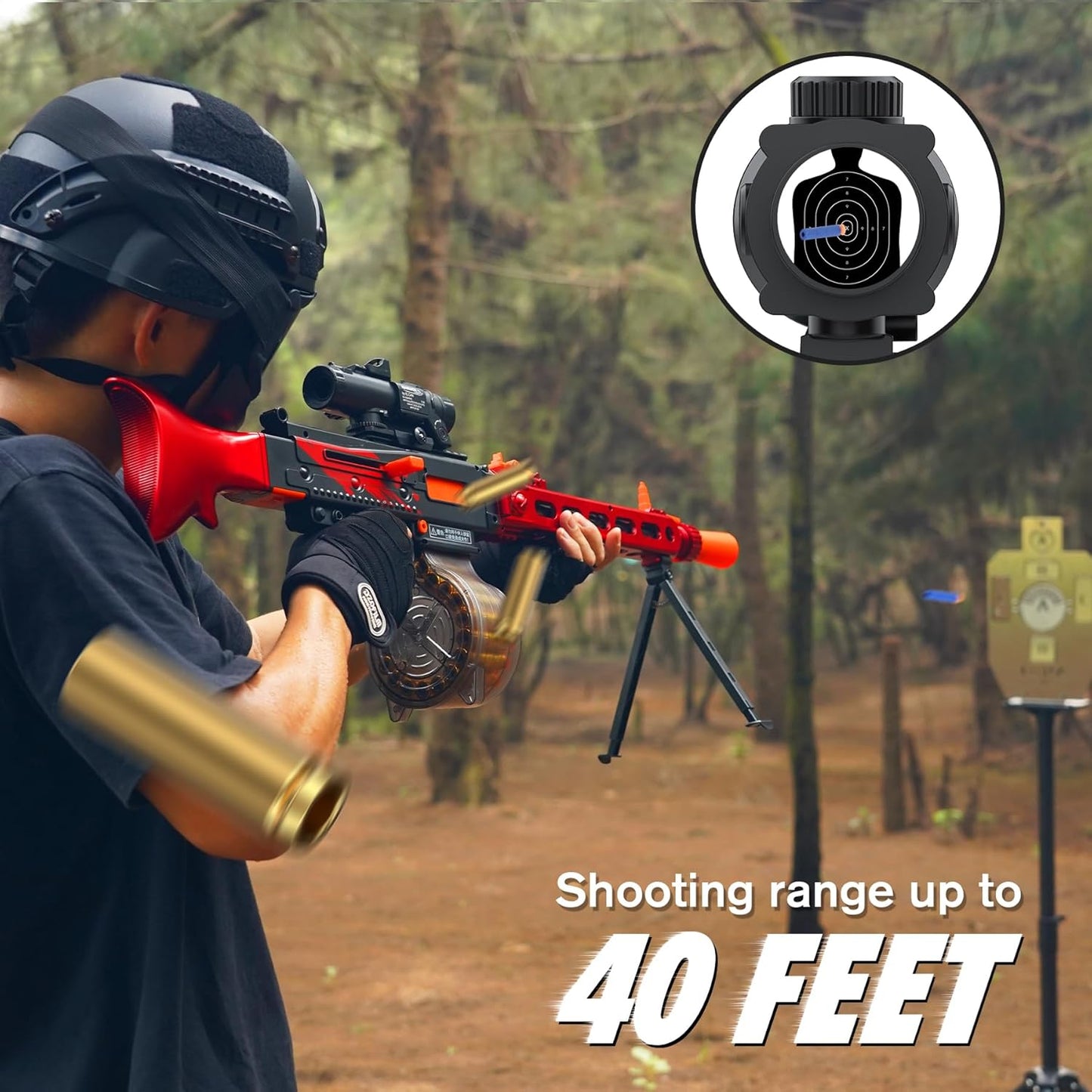 Jellybullet Automatic Foam Blaster 741134,  Soft Darts Shell Ejecting Blaster, Automatic Repeating & Manual Single Shooting Mode, Manual Spring Clip, Shooting Game, 18+