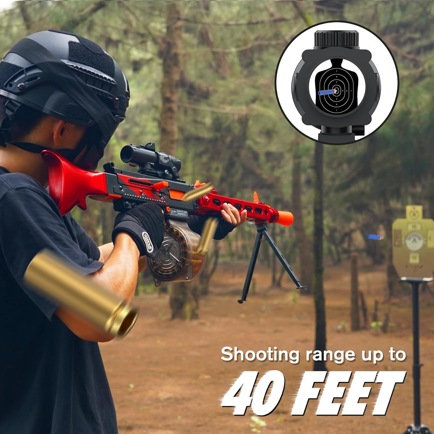 Jellybullet Automatic Foam Blaster 741134,  Soft Darts Shell Ejecting Blaster, Automatic Repeating & Manual Single Shooting Mode, Manual Spring Clip, Shooting Game, 18+