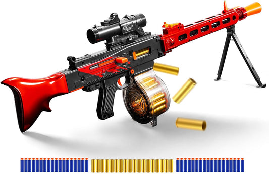 Jellybullet Automatic Foam Blaster 741134,  Soft Darts Shell Ejecting Blaster, Automatic Repeating & Manual Single Shooting Mode, Manual Spring Clip, Shooting Game, 18+
