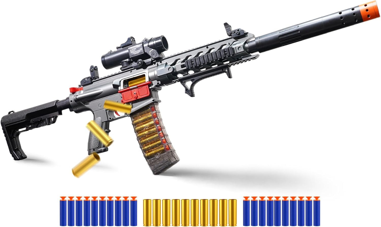 Jellybullet Automatic Foam Blaster 741128 Shell Ejecting with Soft Bullets, Automatic Repeating & Manual Single Shooting Mode, 18+