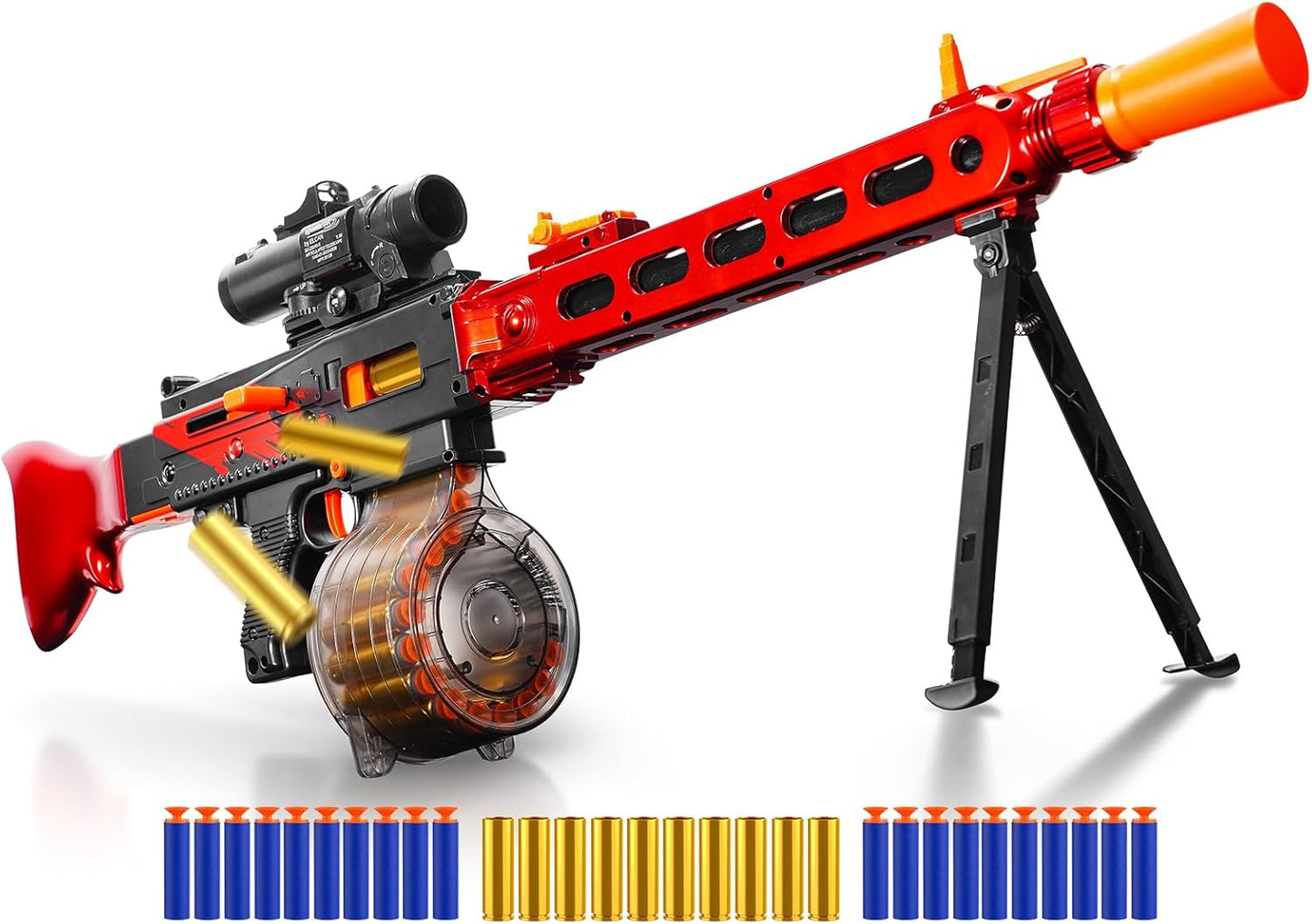 Jellybullet Automatic Foam Blaster 741134,  Soft Darts Shell Ejecting Blaster, Automatic Repeating & Manual Single Shooting Mode, Manual Spring Clip, Shooting Game, 18+