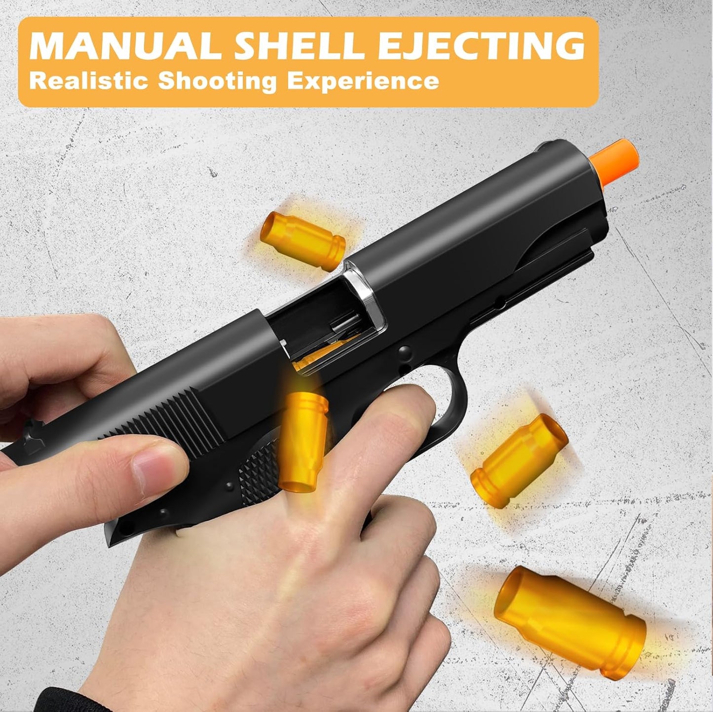 Toy Gun, Shell Ejecting Toy Gun with Soft Bullets, Educational Model Toy Pistol Shooting Game, Gifts for Kids Boys Girls