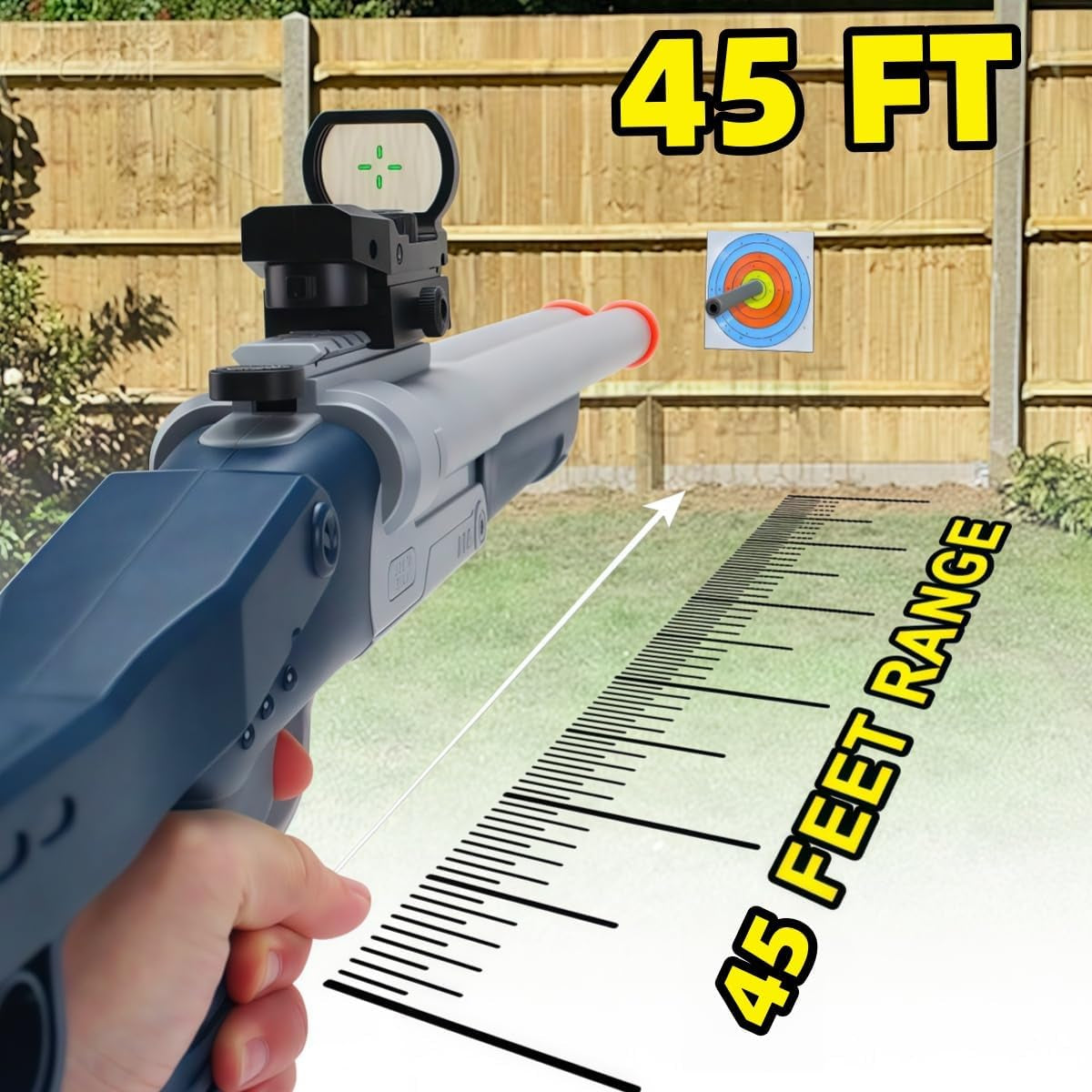 30 Inch Foam Blaster Shotgun with Double Barrel Soft Bullets Gun with Shell Ejecting 2 in 1 Foam Blaster Shotgun with Shell Casings 60 Foams Darts Gift for 14+ Years (1)