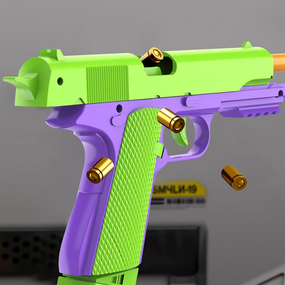 Shell Ejecting Toy Gun, Automatic Pull Back Action Education Model Toy for Kids Gifts