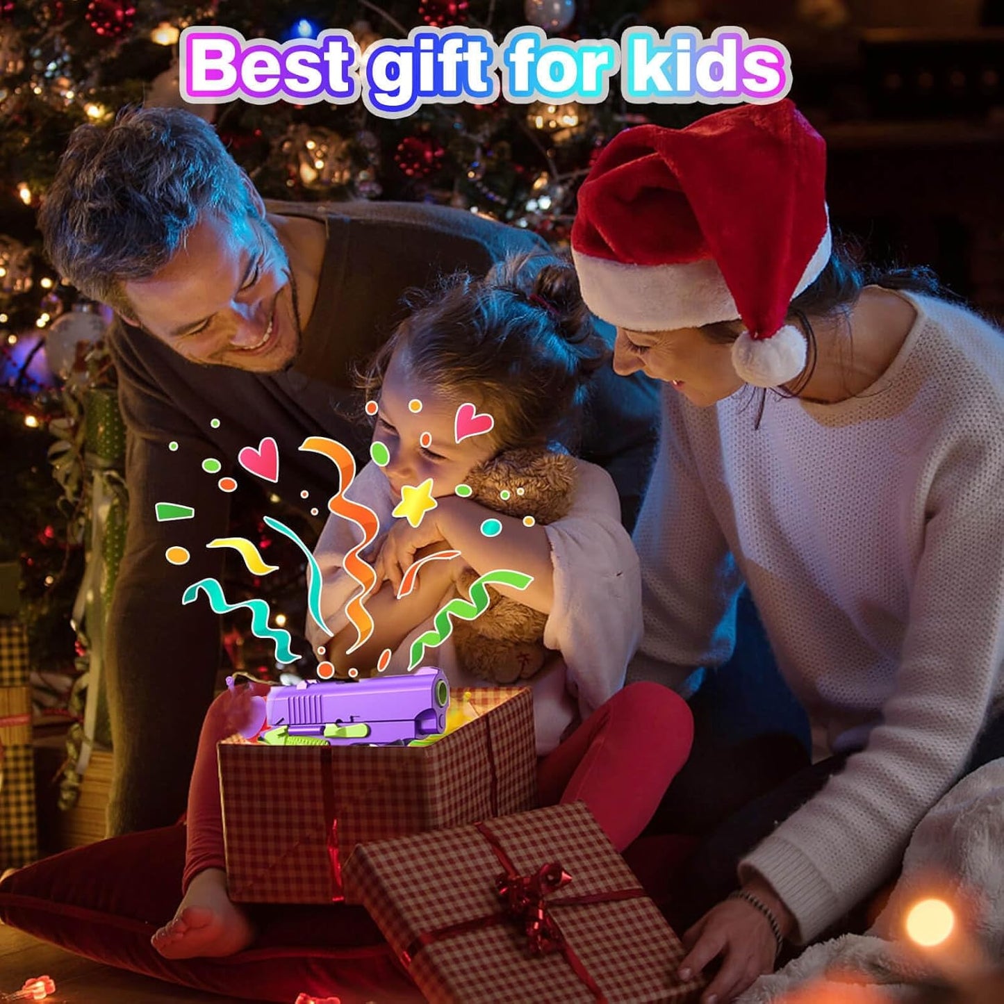 Fidget Gun Toys,Fidget Sensory Toys,Stress Relief for Adults, Suitable for Relieving ADHD, Anxiety, Best Gift for Adults and Kids(Purple/Green)