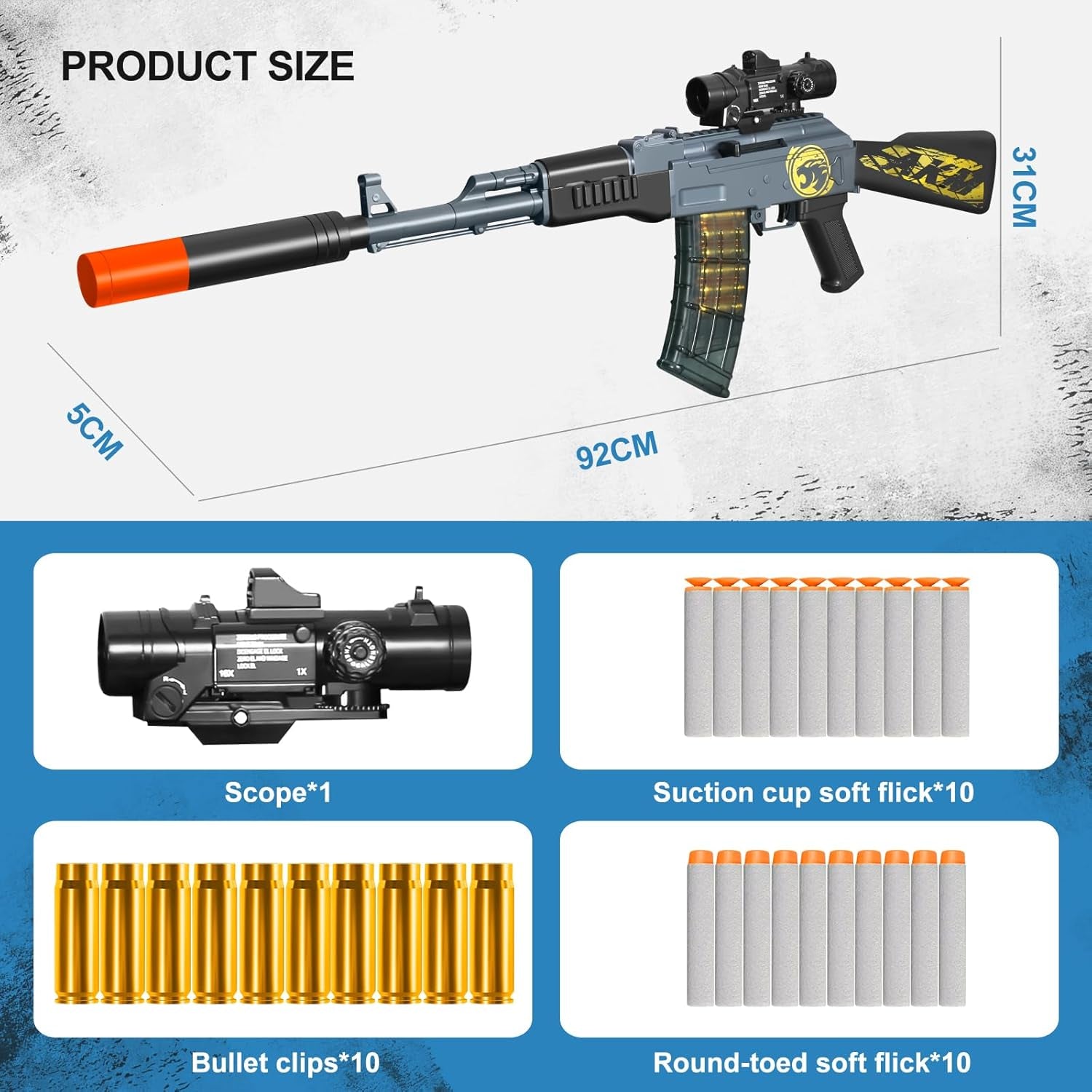 Shell Ejecting Shotgun Foam Blasters Realistic Pellet Soft Bullet Toy Gun Dart Sniper with Scope Rifle Fake Gun Shooting Game for Boys, Girls, Kids, and Adults Birthday Gift Age8-12