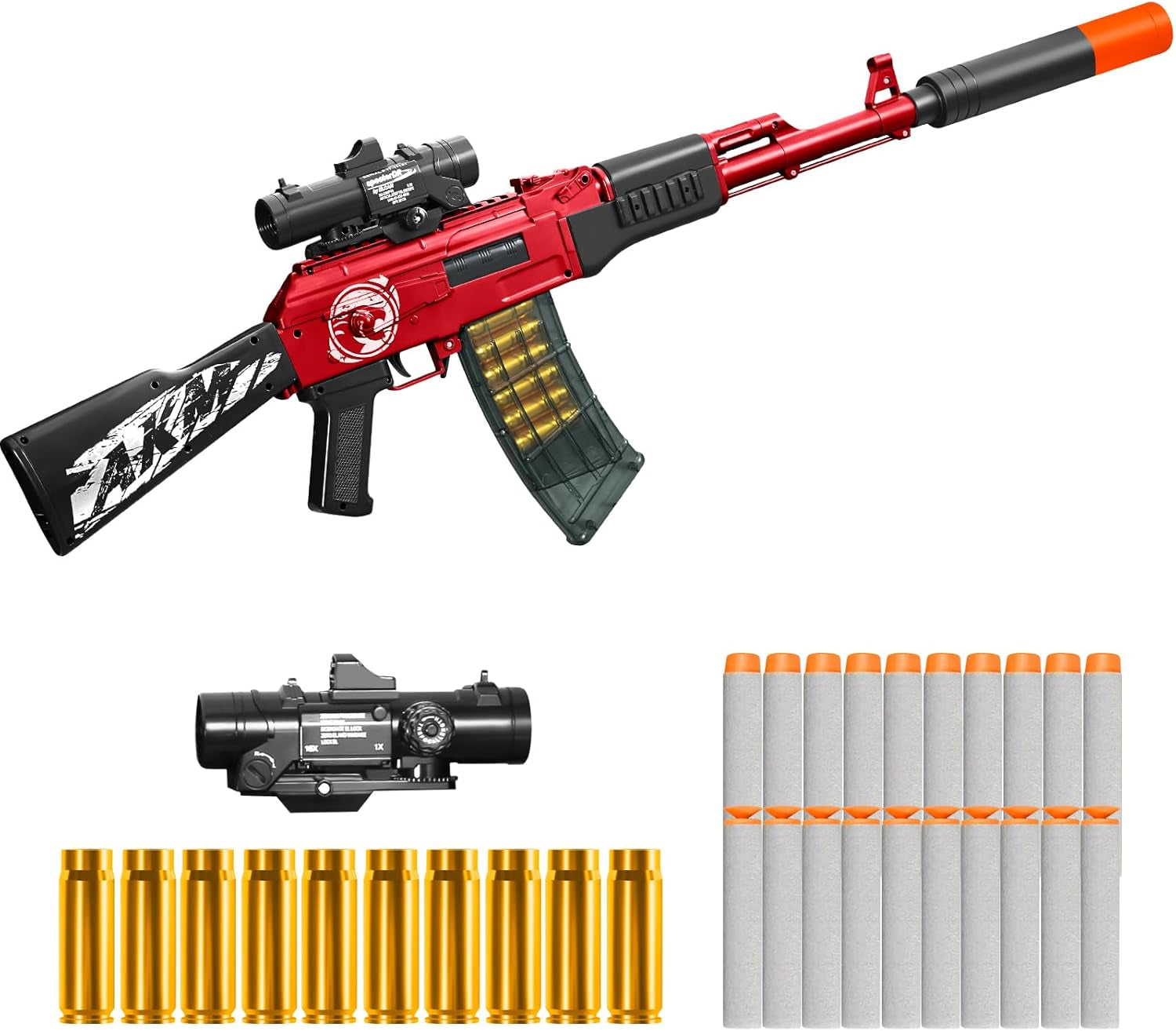 Shell Ejecting Shotgun Foam Blasters Realistic Pellet Soft Bullet Toy Gun Dart Sniper with Scope Rifle Fake Gun Shooting Game for Boys, Girls, Kids, and Adults Birthday Gift Age8-12