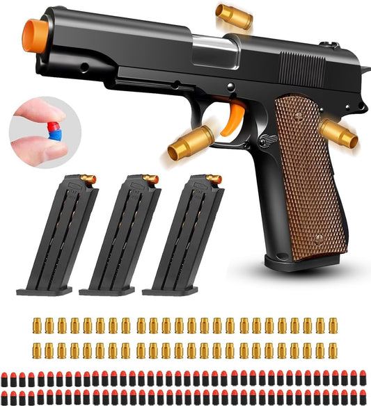 Toy Gun, Shell Ejecting Toy Gun with Soft Bullets, Educational Model Toy Pistol Shooting Game, Gifts for Kids Boys Girls