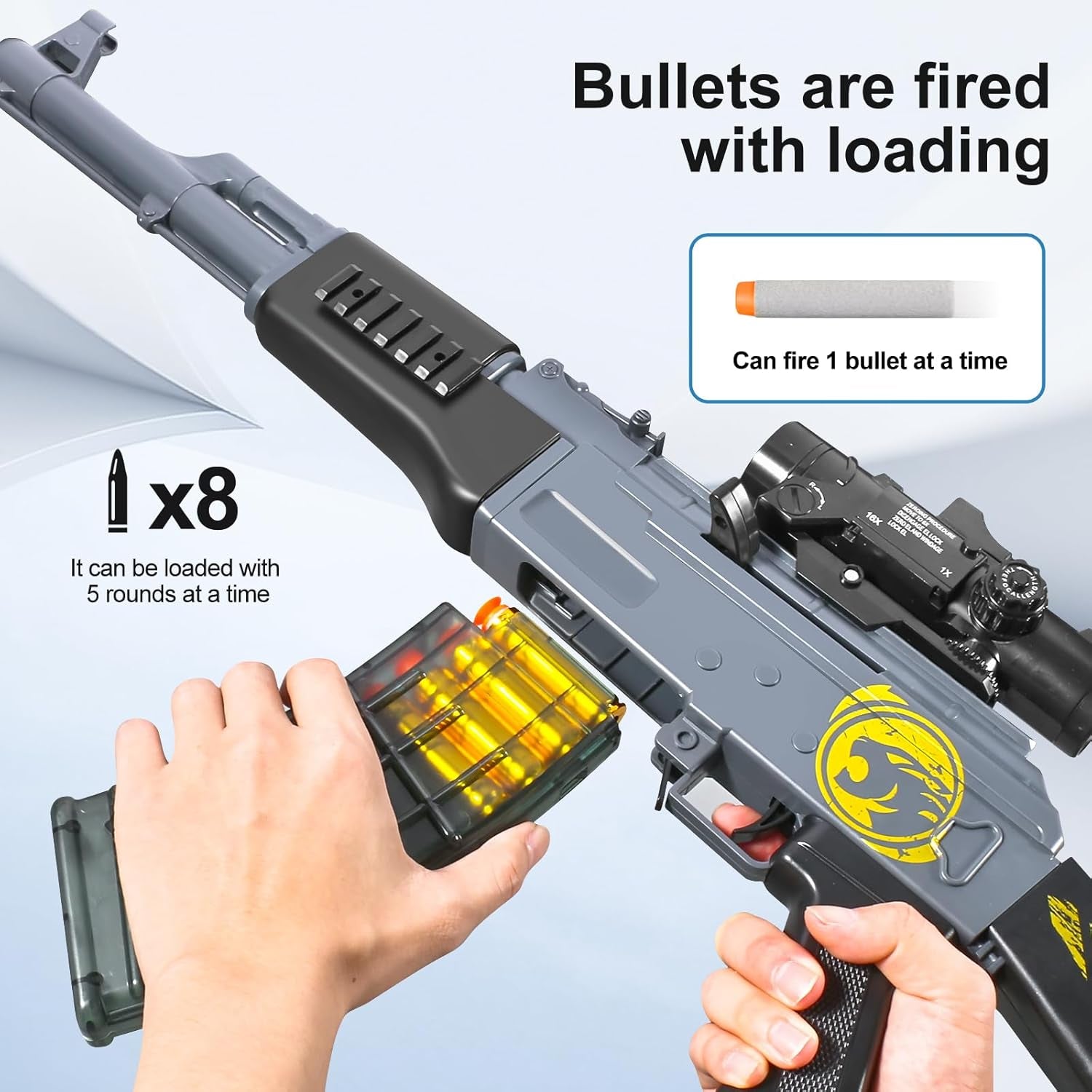 Shell Ejecting Shotgun Foam Blasters Realistic Pellet Soft Bullet Toy Gun Dart Sniper with Scope Rifle Fake Gun Shooting Game for Boys, Girls, Kids, and Adults Birthday Gift Age8-12