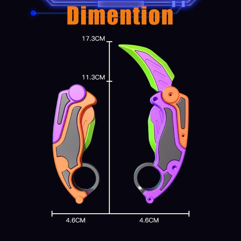 2Pcs Fidget Claw Knife, 3D Gravity Knife Toy, 3D Gravity Plastic, Switchblade, Printed, Printing Knife, Carrot Knife,Sensory Knife Fidget Toys for Kids & Adults, Anxiety Stress Relief Toy
