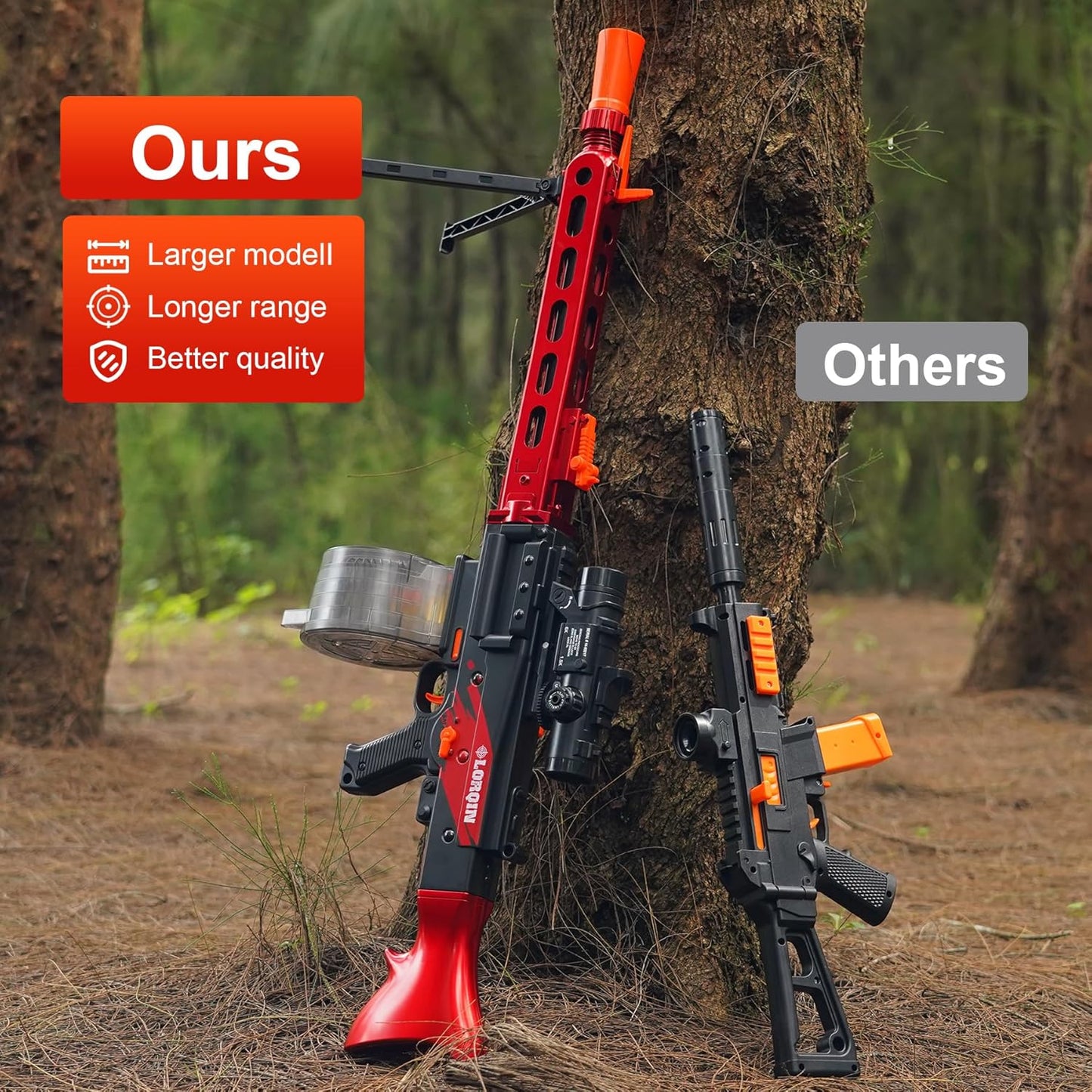 Jellybullet Automatic Foam Blaster 741134,  Soft Darts Shell Ejecting Blaster, Automatic Repeating & Manual Single Shooting Mode, Manual Spring Clip, Shooting Game, 18+