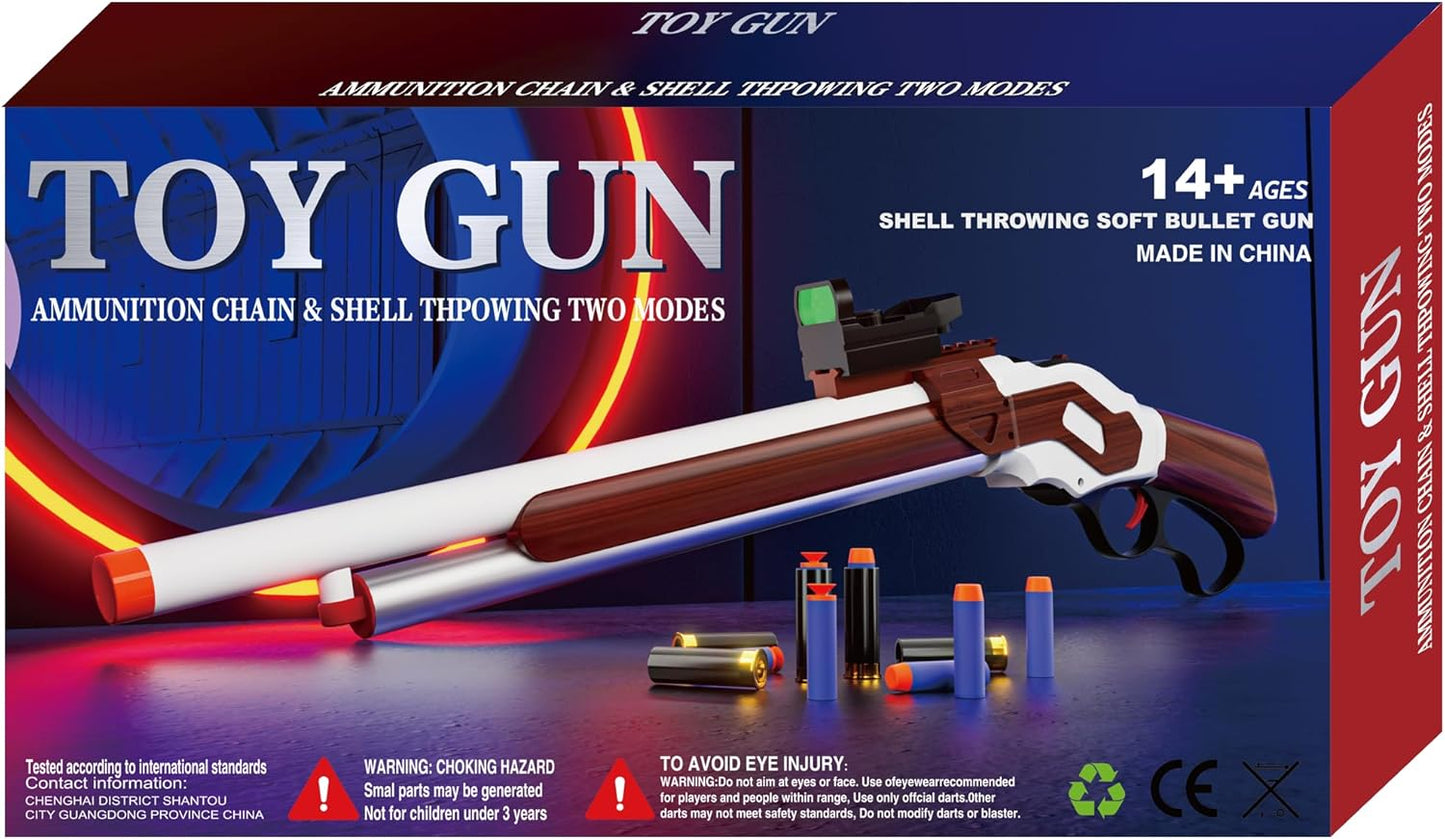 Shell Ejecting Toy Gun (27-Inch),Soft Bullets Toy Shotgun Gun, Lever-Action Design, Perfect as a Birthday-Holiday for 8-12 Year Olds (Brown)