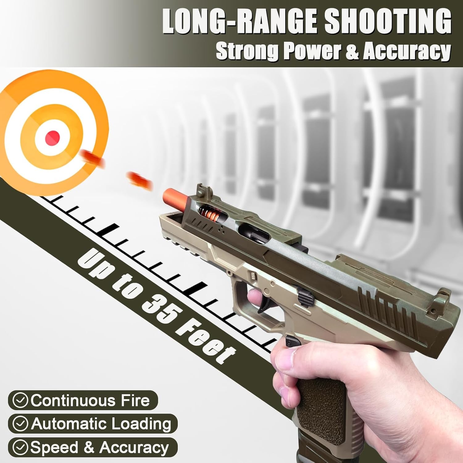 Automatic Shell Ejecting Toy Gun Pistol, Soft Bullet Toy Gun for Boys, Education Model Realistic Toy Pistol Shooting Game Toys Gifts Christmas Birthday for Kids 8+