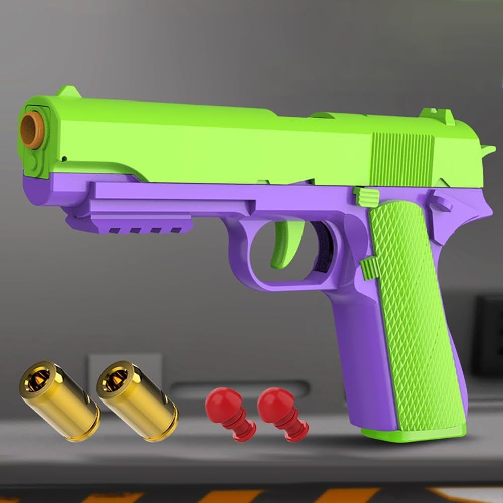 Shell Ejecting Toy Gun, Automatic Pull Back Action Education Model Toy for Kids Gifts